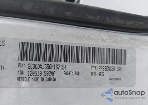 2016 Dodge Charger Sxt from USA, damaged, VIN 2C3CDXJG5GH167194